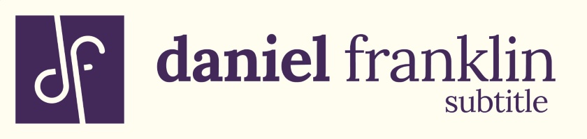 A stylised d and f, inside a square, next to the text Daniel Franklin with the subtitle sub branded logo.